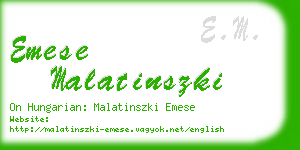 emese malatinszki business card